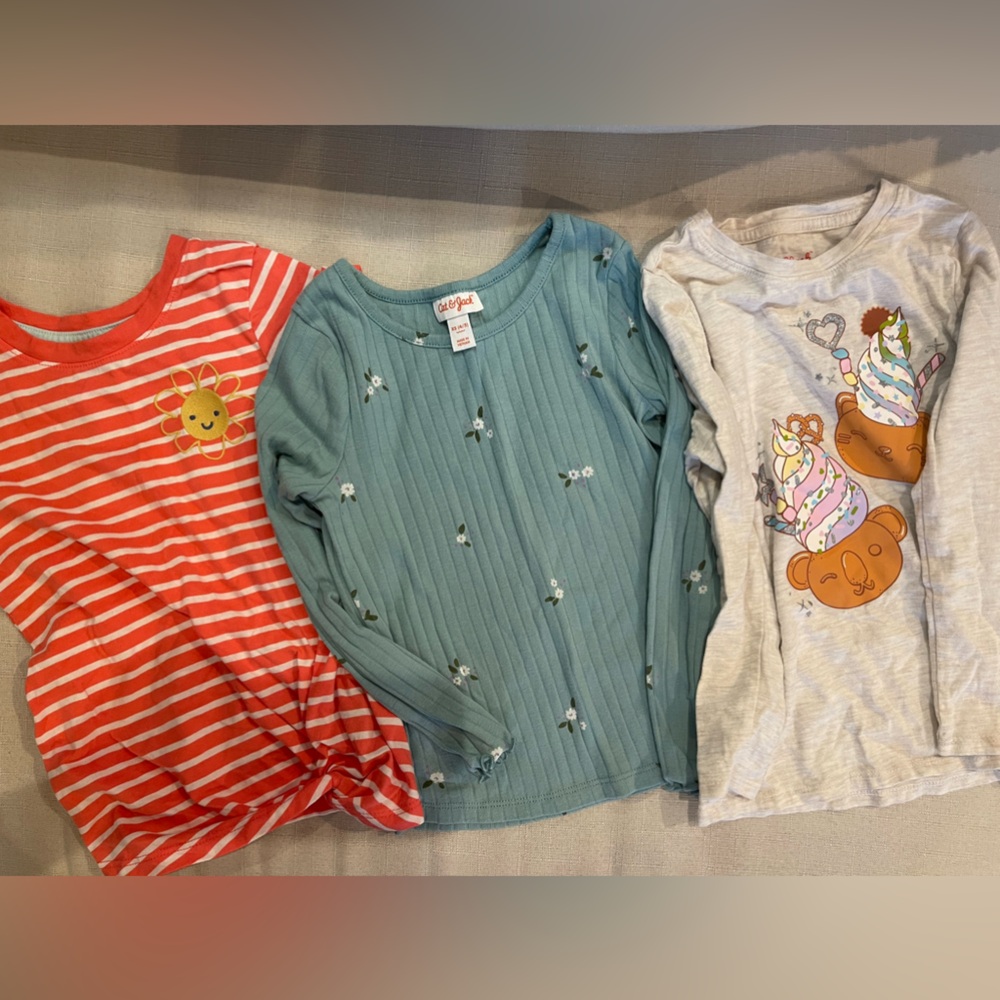 Cat & Jack 3 toddler shirts bundle size 4/5T